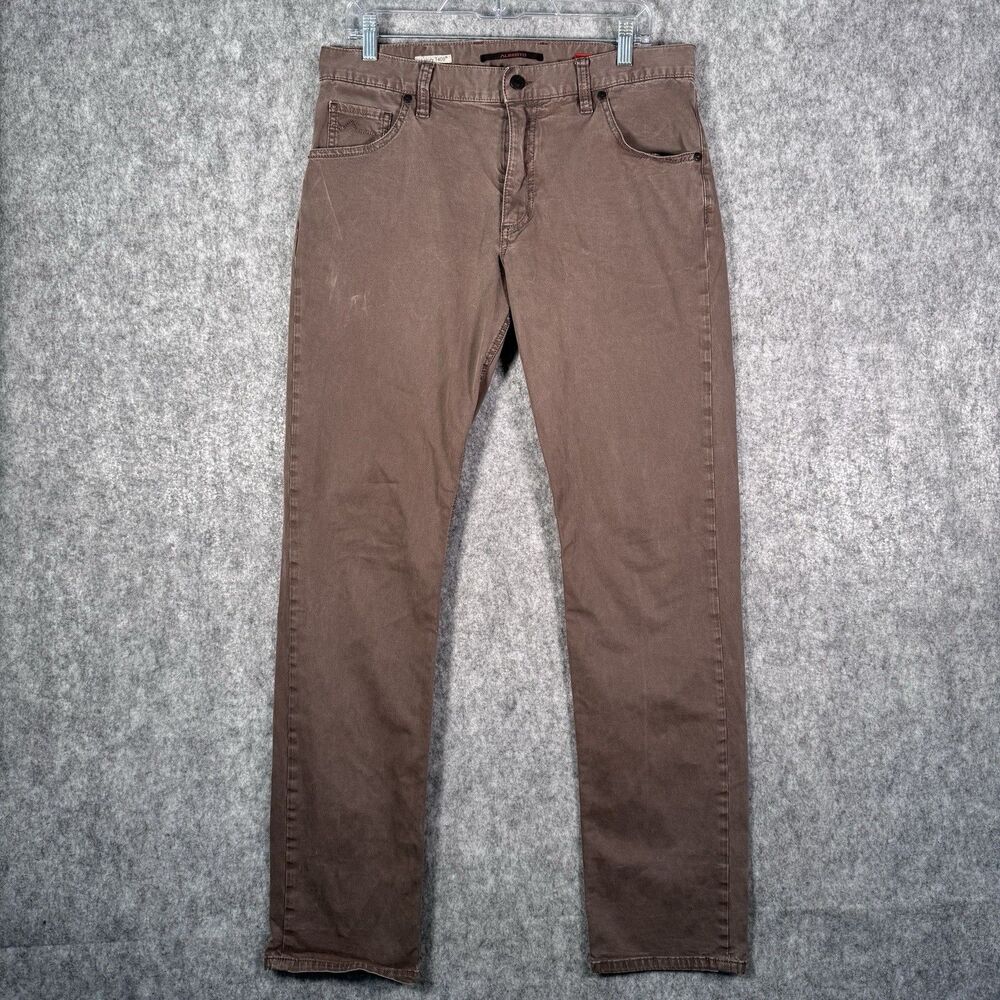 Alberto Brown 5 Pocket Pants Mens 34X34 (34X33) Stone Modern Fit Broken Twill